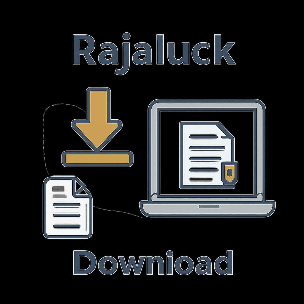 Illustration explaining the downloading process of Rajaluck.