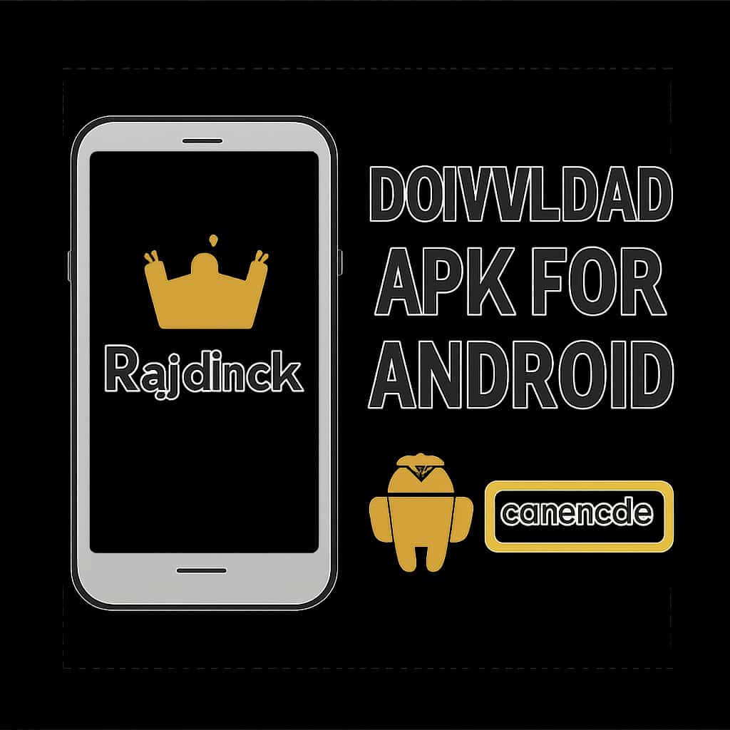 Illustration detailing the download steps for Rajaluck APK