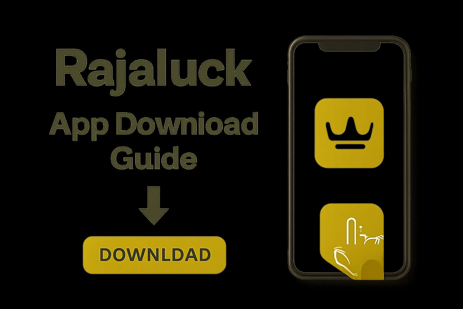 A visual representation of the Rajaluck App Download Guide including the title text