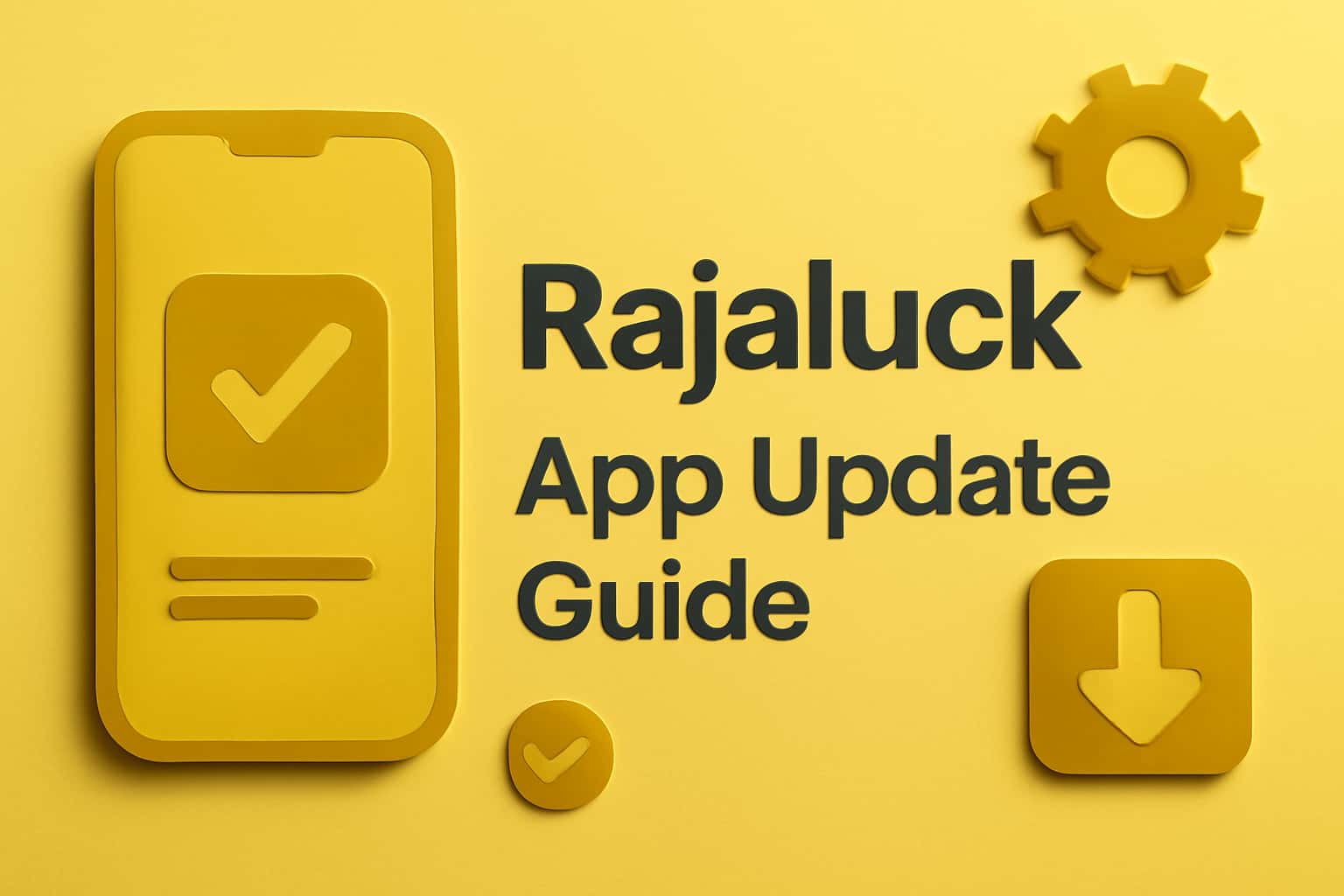 An informative visual representation of the Rajaluck App Update Guide with emphasis on app features.