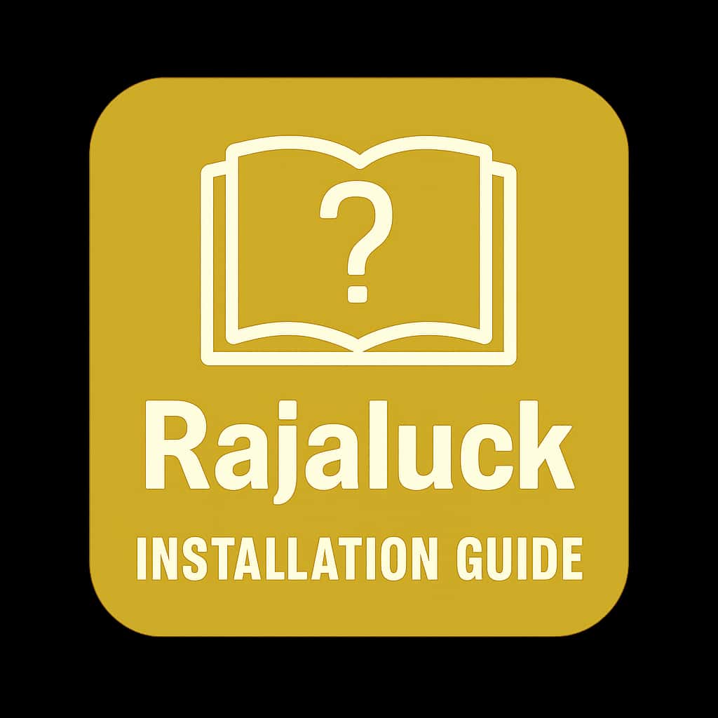An icon depicting the Rajaluck Installation Guide with a professional style.