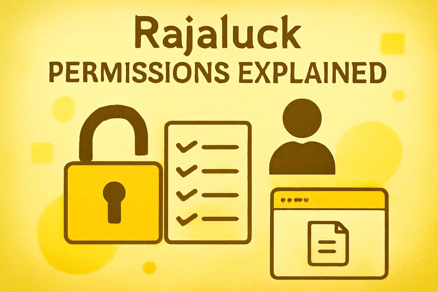 An informative visualization detailing Rajaluck permissions with modern design elements.