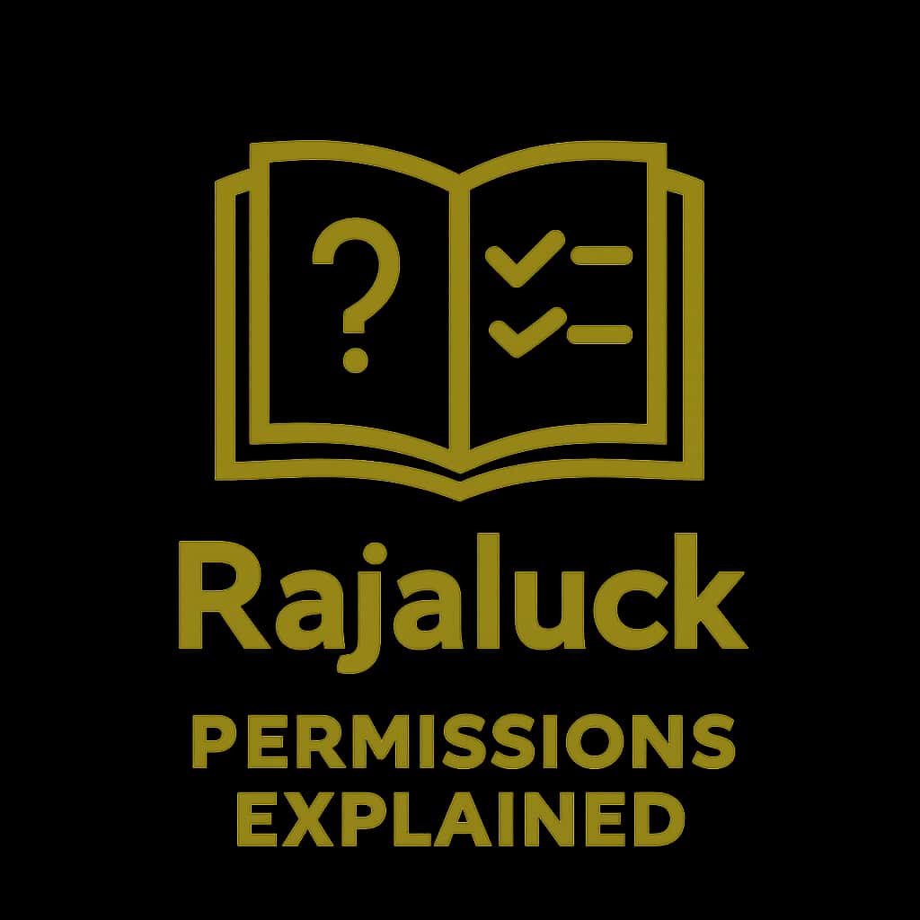 Icon representing Rajaluck permissions guide in a professional style.