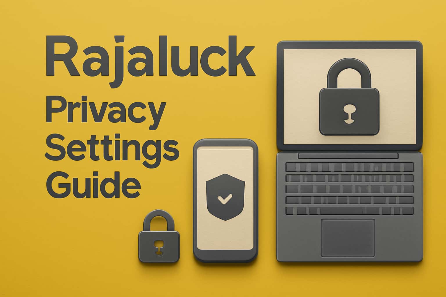 Informational scene highlighting Rajaluck Privacy Settings.
