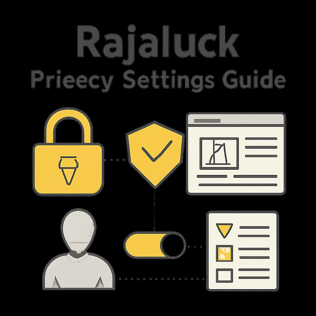 Illustration explaining Rajaluck Privacy Settings topics.