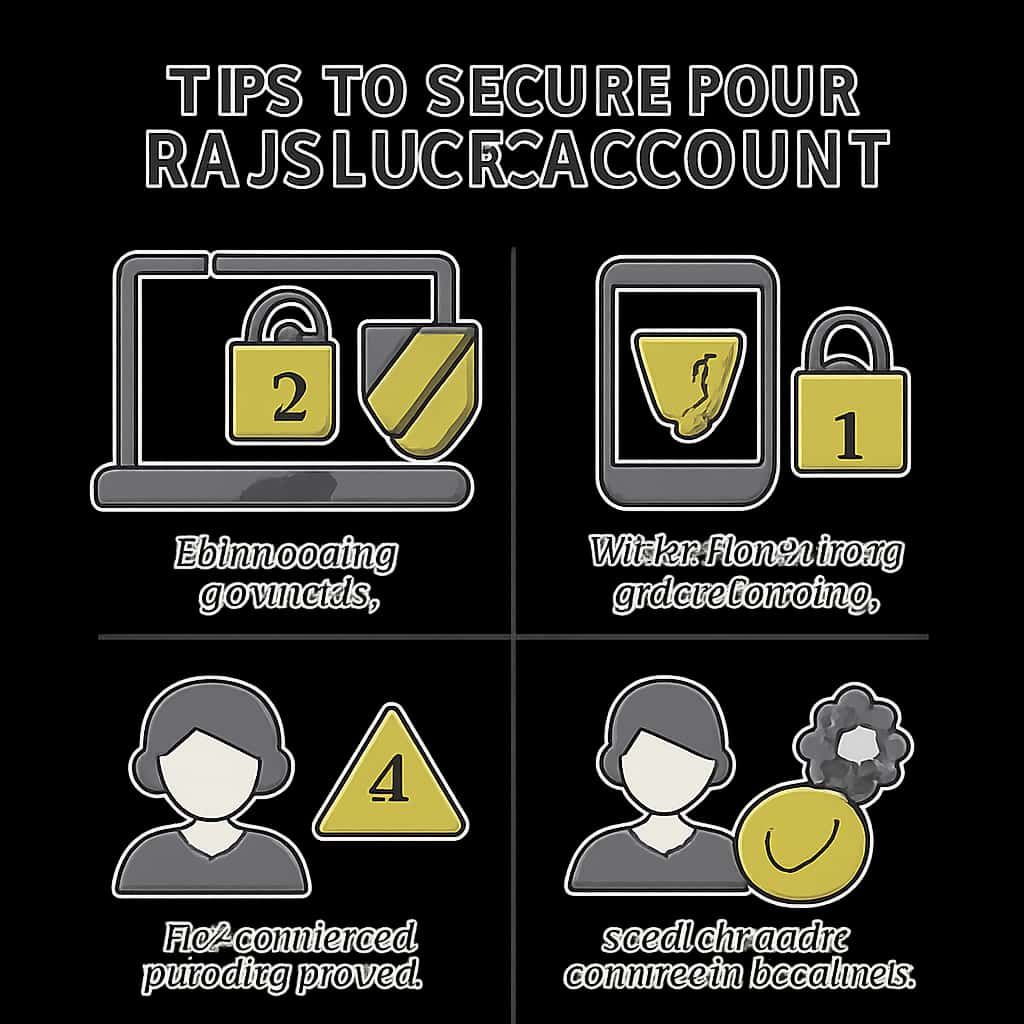 Illustration detailing Rajaluck account security.